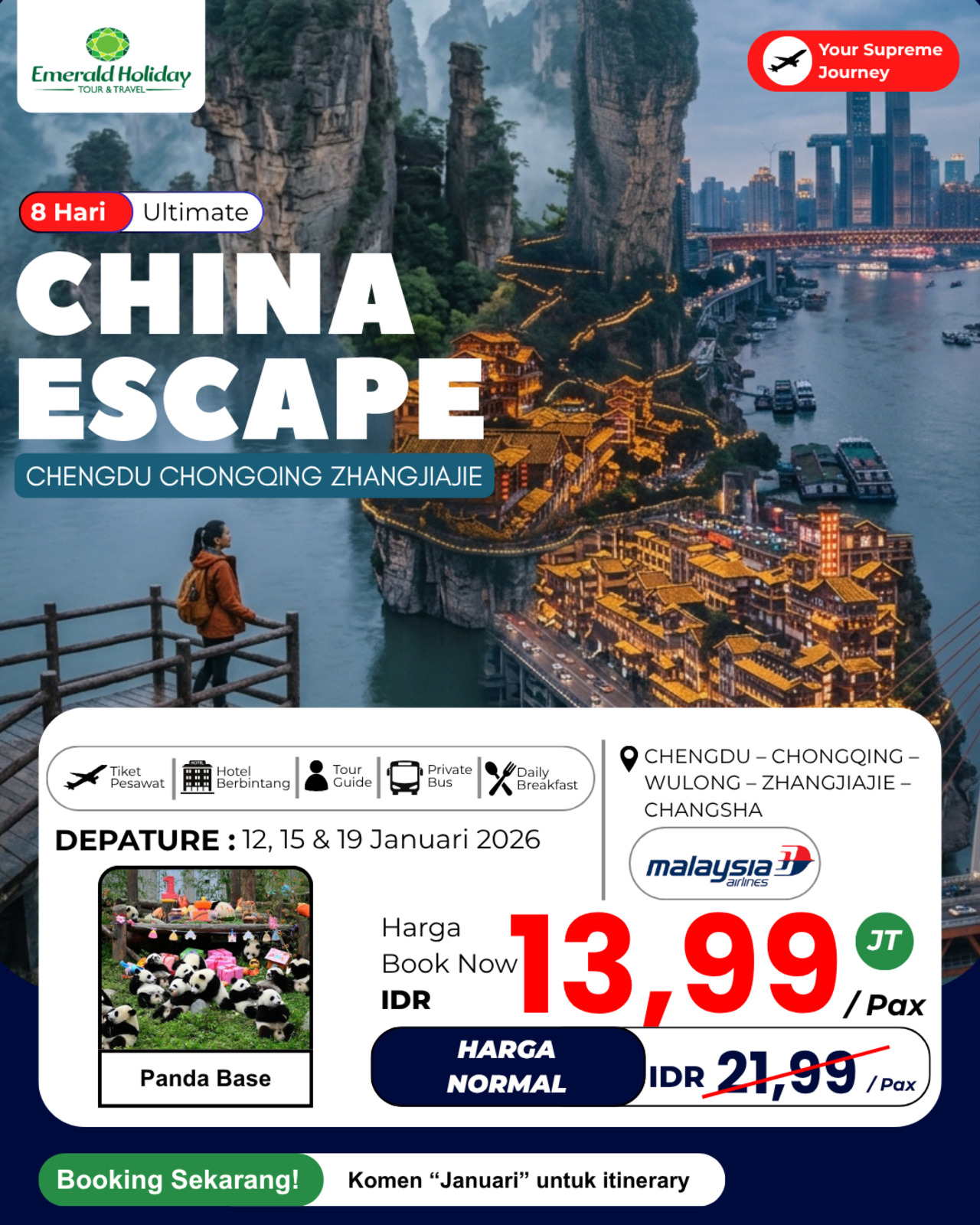 8D ULTIMATE CHINA ESCAPE 12,15,19 JAN 27